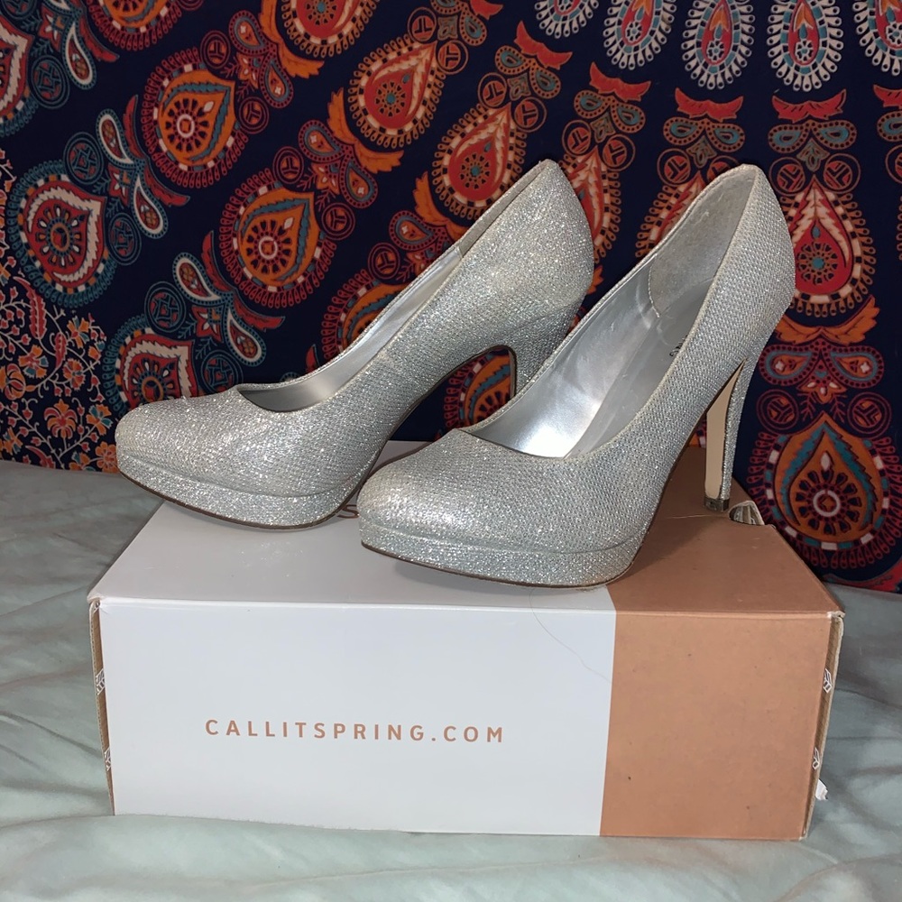 High heeled shoes